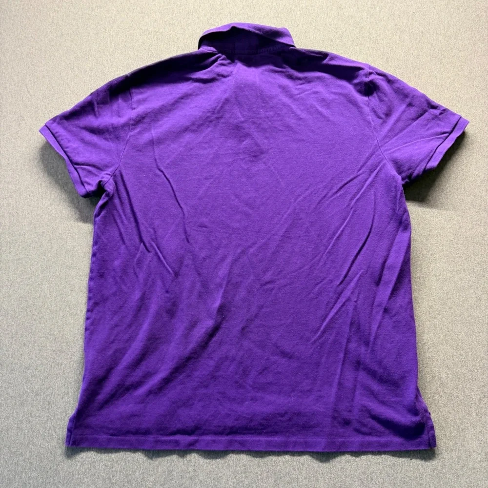Polo Ralph Lauren Mens XXL Custom Slim Fit Purple Cotton Mesh Polo Shirt Green